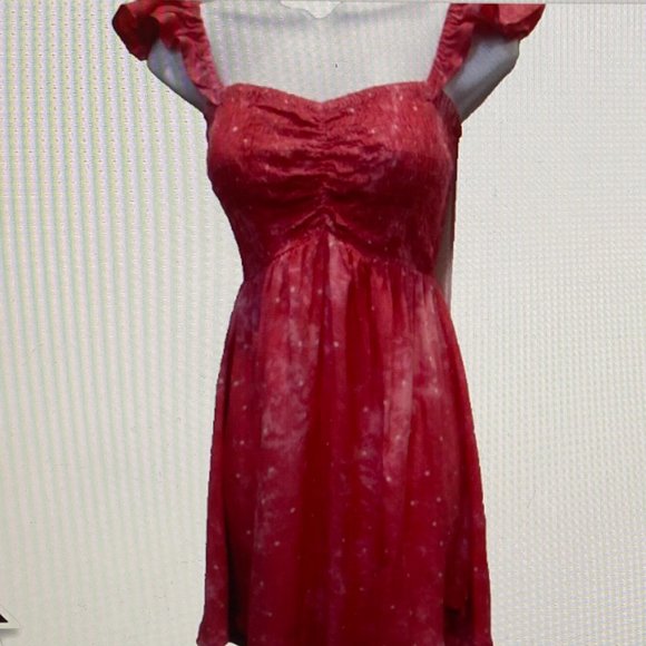 TIARE HAWAII PINK W/DOTS OFF THE SHOULDER MINI DRESS - Picture 2 of 5